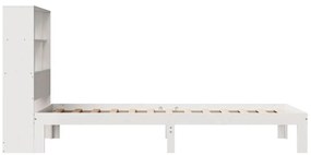Cama com estante sem colchão 90x190 cm pinho maciço branco