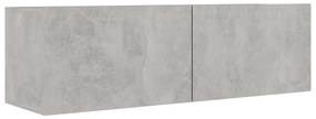 5 pcs conjunto de móveis de TV derivados madeira cinza cimento