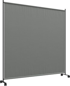 Outsunny Painel brise-vue paravento exterior com rodízios para jardim, terraço, varanda - dim. 183L x 30l x 181H cm - cinzento | Aosom Portugal