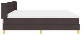 Cama Box Marrom Escuro e Branco 200 x 200 cm Tecido