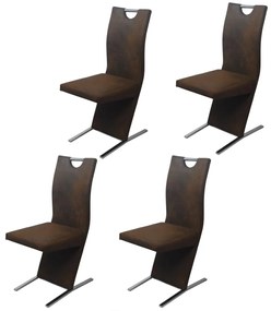 vidaXL Cadeiras de jantar 4 pcs tecido castanho