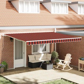 Toldo Retrátil Laranja e Marrom 450 x 300 cm tecido
