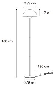 LED Candeeiro de pé inteligente preto com dourado incl. Wifi A60 - Magnax Industrial