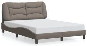 Estrutura de cama com LED sem colchão 140x200 cm tecido