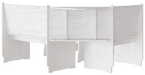 3 pcs conjunto de jantar madeira pinho maciça branco