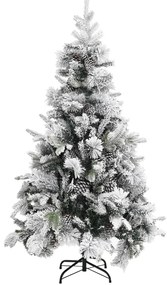 Árvore de Natal c/ flocos de neve e pinhas 195 cm PVC e PE