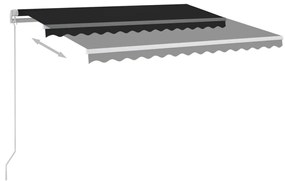 Toldo retrátil manual com LED 300x250 cm antracite