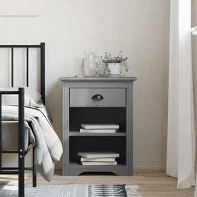 vidaXL Mesa de cabeceira BODO 53x38,5x67 cm pinho maciço cinzento