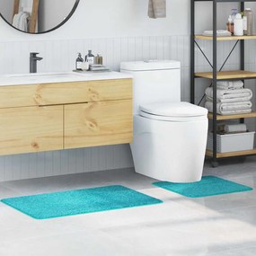 vidaXL Tapete de banho 2 pcs Turquesa 50 x 50 cm Polipropileno