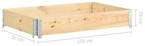 Canteiro elevado 50x150 cm madeira de pinho maciça