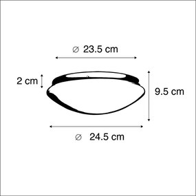 Candeeiro de teto moderno branco com LED 8W - Tiho Moderno