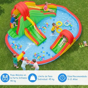 Castelo Insuflável Infantil, 511 x 400 x 240 cm, 3 Escorregas (SEM SOPRADOR), Multicolor