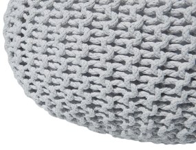 Pufe redondo em tricot cinzento claro 40 x 25 cm CONRAD Beliani