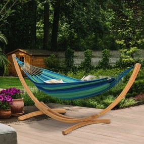 Suporte para Camas de Rede (Não incluida) de Madeira 325x120x118cm Estrutura para Cama de Rede Dupla Carga Máxima 120kg para Jardim Terraço Interior e