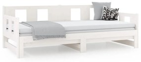 Estrutura sofá-cama de puxar pinho maciço branco 2x(90x190) cm