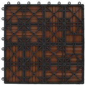Ladrilhos de pavimento 22 pcs WPC 2m² 30x30 cm castanho