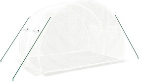 Estufa com estrutura de aço 6 m² 3x2x2 m branco