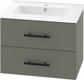 HOMCOM Móvel de Banheiro com Pia em Cerâmica e 2 Gavetas, 61x40x48 cm, Verde | Aosom Portugal