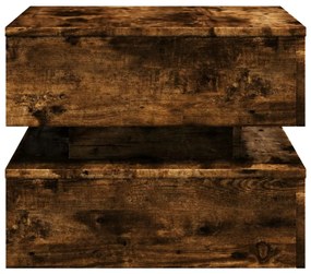 Mesa de centro com luzes LED 50x50x40 cm carvalho fumado