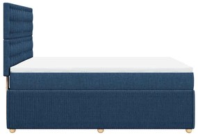 Cama com molas/colchão 140x190 cm tecido azul