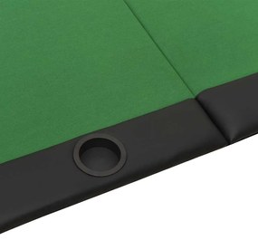 Mesa de póquer dobrável 10 jogadores 207x106x76 cm verde