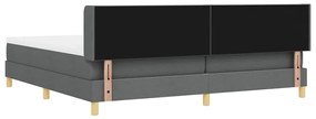 Cama Box com Colchão - Cinza Escuro 200 x 200 cm - Têxtil
