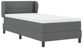 Cama Box com Colchão vidaXL em Cinza Escuro, 90x190 cm, Tecido