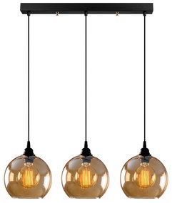 Candeeiro Suspenso Gold – Dourado e Preto – 70 x 20 cm