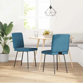 Cadeiras de jantar 2 pcs veludo azul