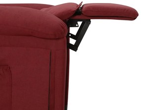 Poltrona de massagens elétrica reclinável tecido vermelho tinto