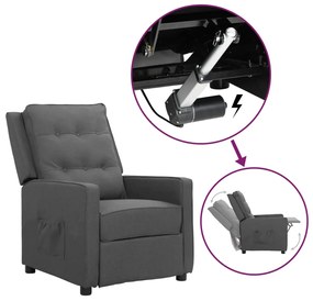 vidaXL Poltrona elevatória tecido cinzento-claro