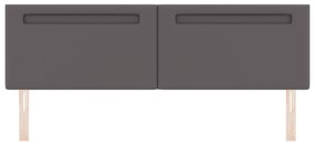 Cabeceira vidaXL Design Simples Cinza 180 cm Couro Sintético