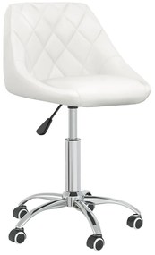 Cadeiras de jantar giratórias 6 pcs couro artificial branco