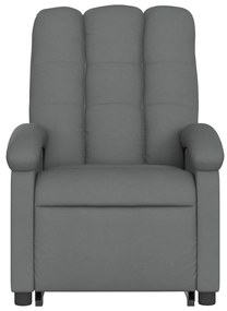 Poltrona elevatória de massagens tecido cinzento-escuro