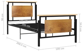 Estrutura de cama 100x200 cm metal