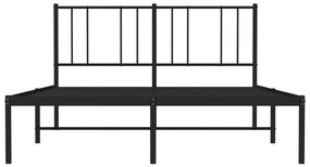 Estrutura de cama com cabeceira 160x200 cm metal preto