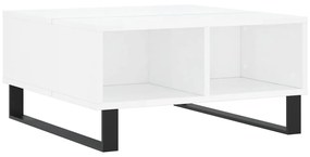 Mesa de centro 60x60x30 cm derivados madeira branco brilhante