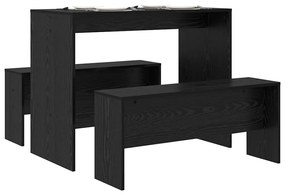 Conjunto de sala de jantar 2 pcs Carvalho Preto 97 x 47 x 75 cm