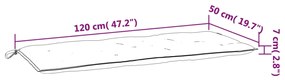 Almofadões banco jardim 2pcs 120x50x7cm tecido oxford antracite