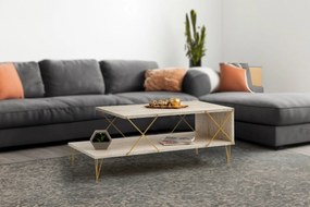 Mesa de Centro Loire – Travertino Dourado – 100x40x50 cm