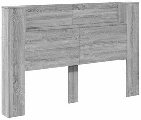 Armário de cabeceira c/ luzes LED 160x16,5x103,5cm cinza sonoma