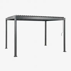 Pérgola Bioclimática De Alumínio Com Lâminas Druvia Cinza Grafito & 3 X 4 M - Sklum