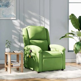 vidaXL Poltrona de massagens reclinável veludo verde-claro