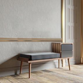 Hall Stand Fiume – Walnut e Antracite – 120x40x45 cm