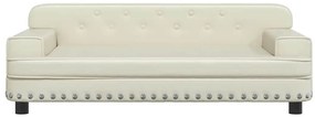Cama para cães 90x53x30 cm couro artificial cor creme