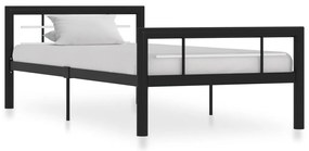 Estrutura de cama 100x200 cm metal preto e branco