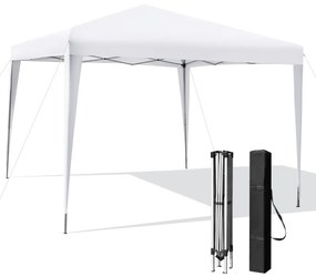 Tenda dobrável 3 x 3 m com bolsa de transporte para jardim, toldo pop-up com altura ajustável para praia, campismo, jardim, feiras Branca