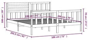 Estrutura de cama super king 180x200 cm madeira maciça branco