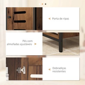 Coluna Casa de Banho Armário Alto Casa de Banho Estreito com Porta de Ripas Prateleiras Ajustáveis 37x30x167 cm Castanho Rústico