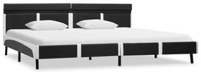 Estrutura de cama c/ LED 180x200 cm couro artificial cinzento